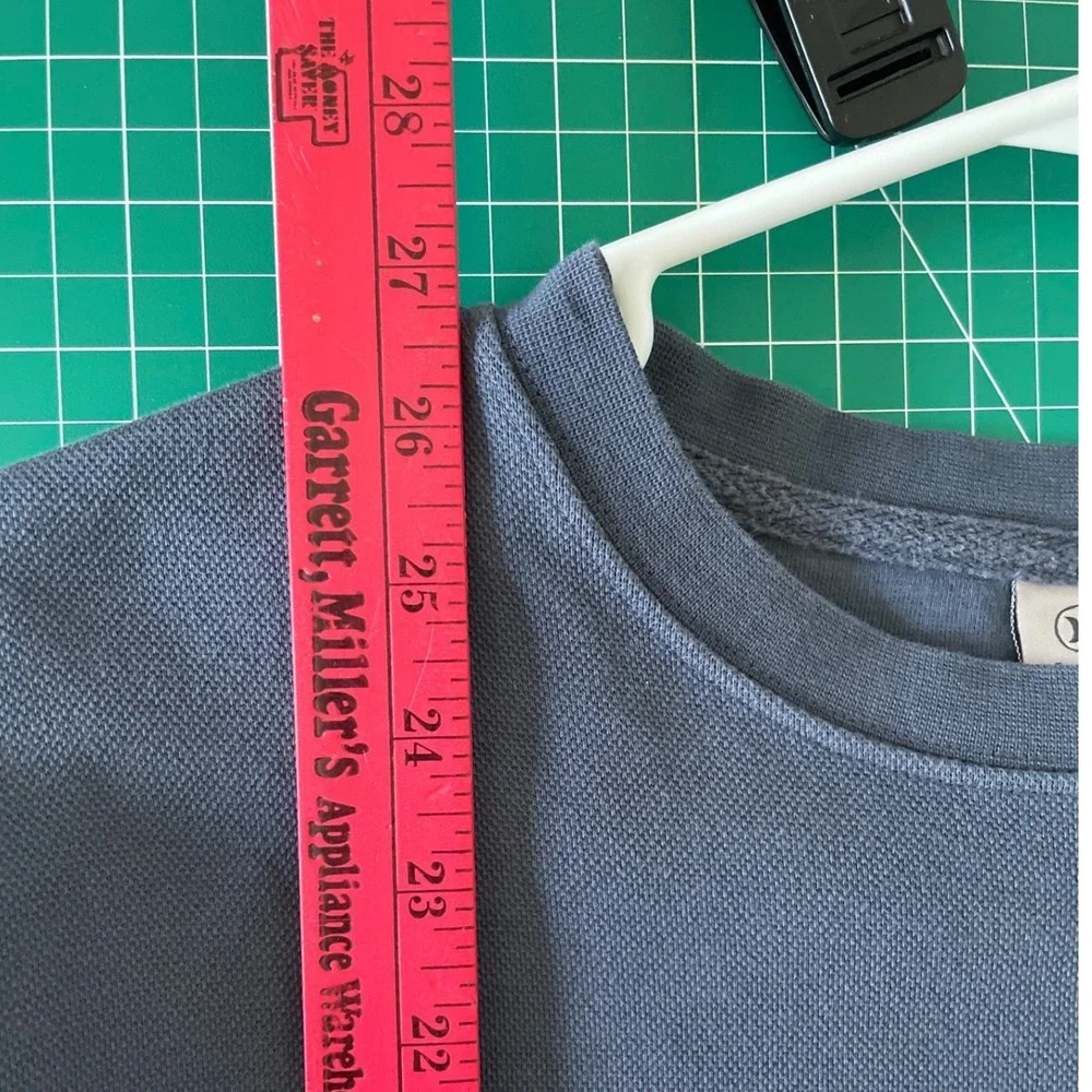 Hurley Mens Crewneck‎ Sweatshirt Large Slate Blue Tonal Logo Textured Pullover
